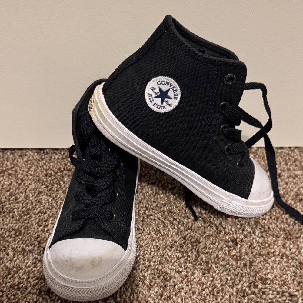 Converse Kids Black and White High-Top Sneakers